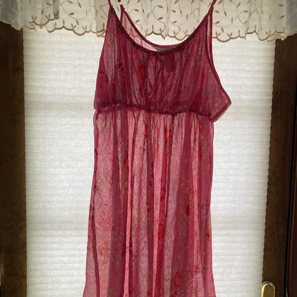 Sheer Pink Floral Slip Lingerie